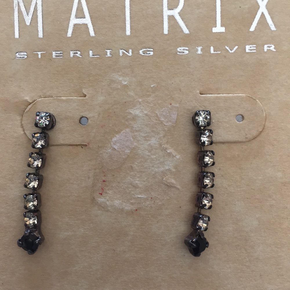 Matrix Sterling silver drop earrings.